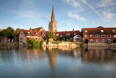 A church on the river Thames in the town of Abingdon