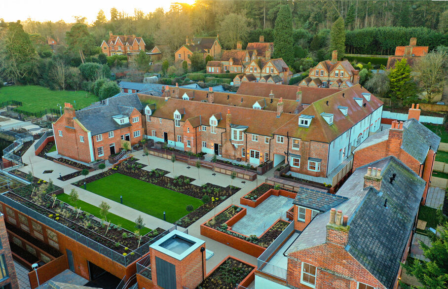 Aerial view of a housing estate