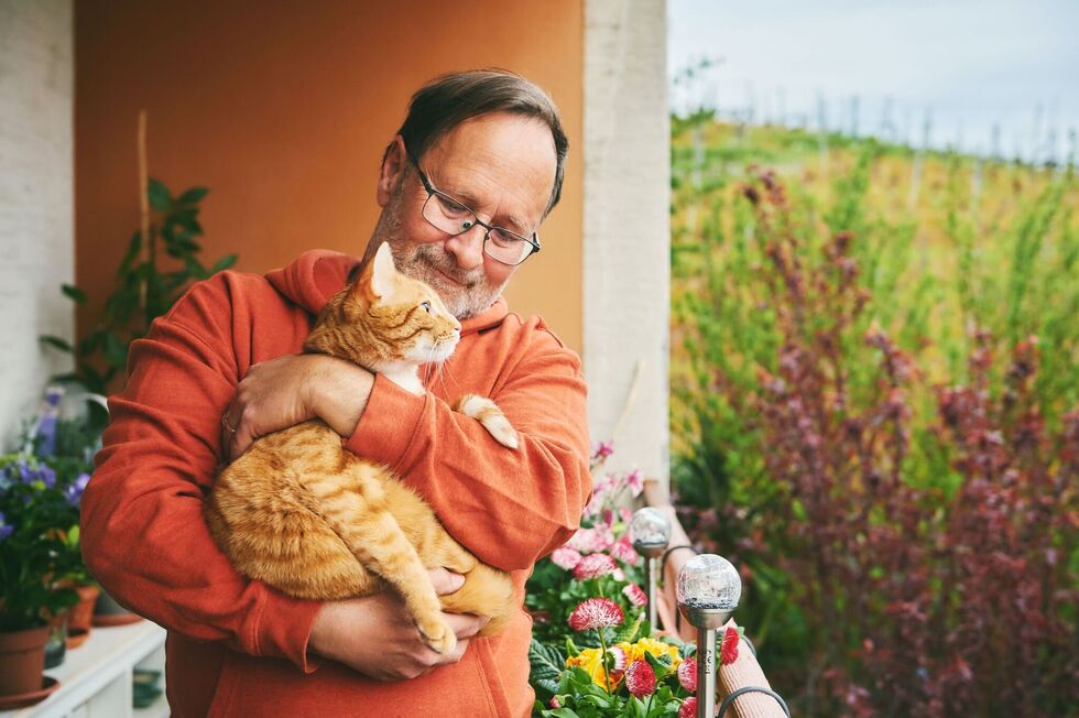 Man with a cat